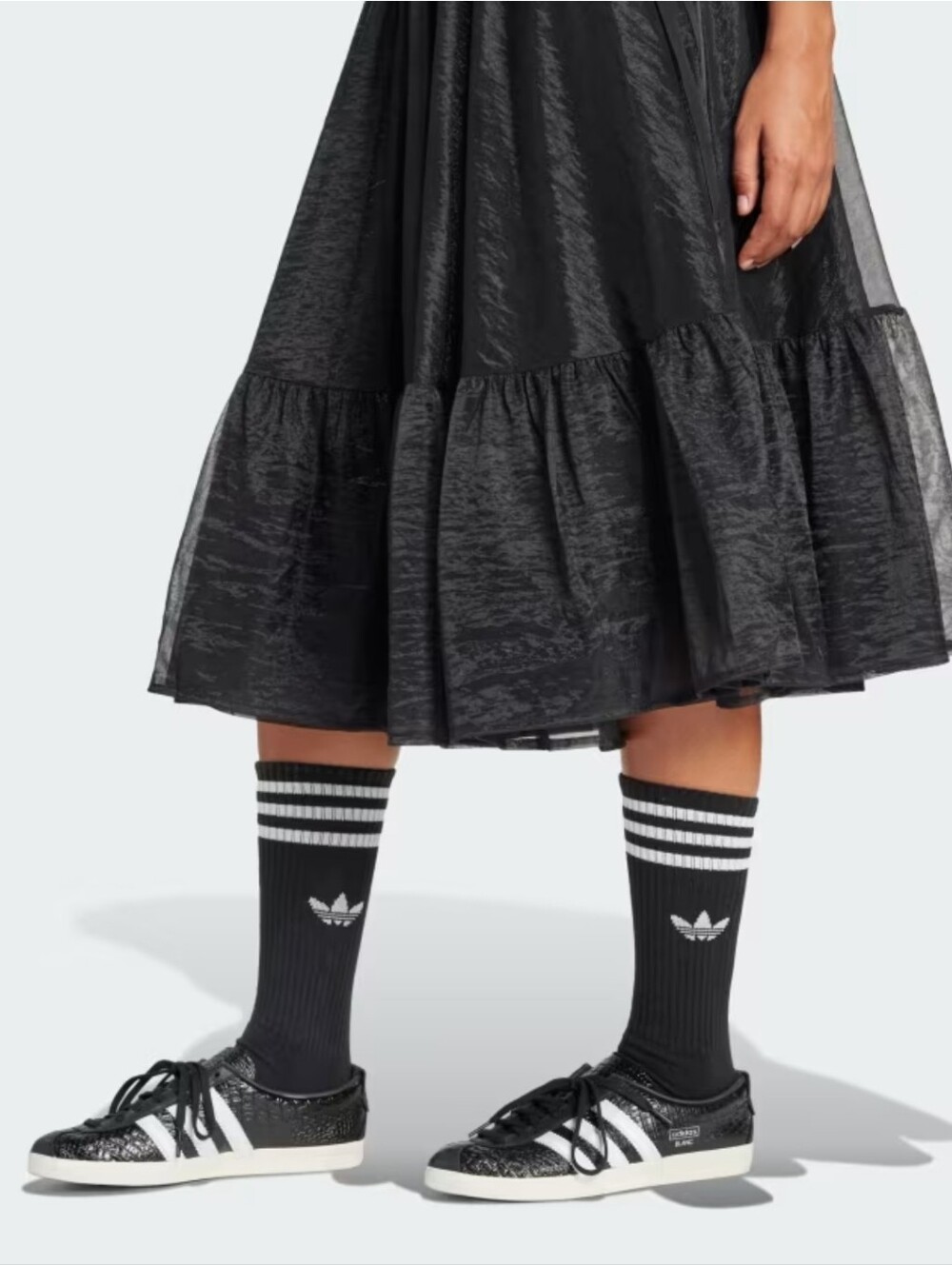 NWT Adidas Originals Waistband Tulle Maxi Skirt | Black, XL - Picture 9 of 9